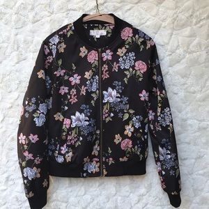 EUC Hippie Rose Floral Zipped Jacket SzSM